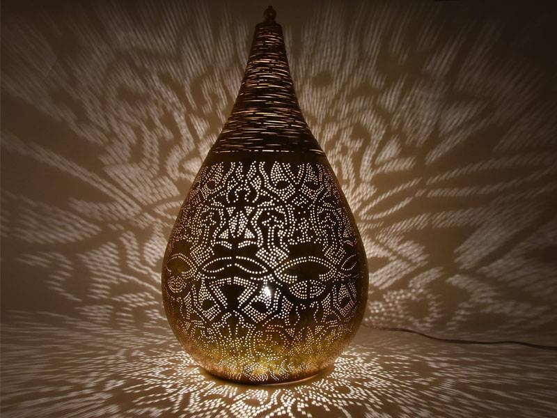 Orientalische Tischlampe in Gold