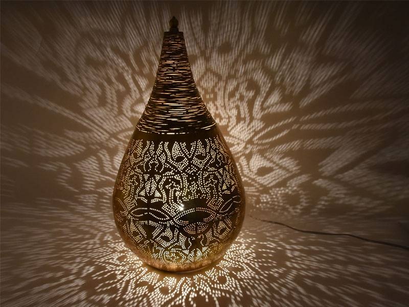 Orientalische Tischlampe in Gold