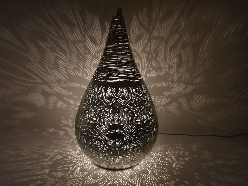 Orientalische Tischlampe in Silber