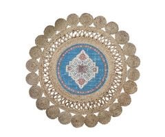 rundes Jute-Teppich