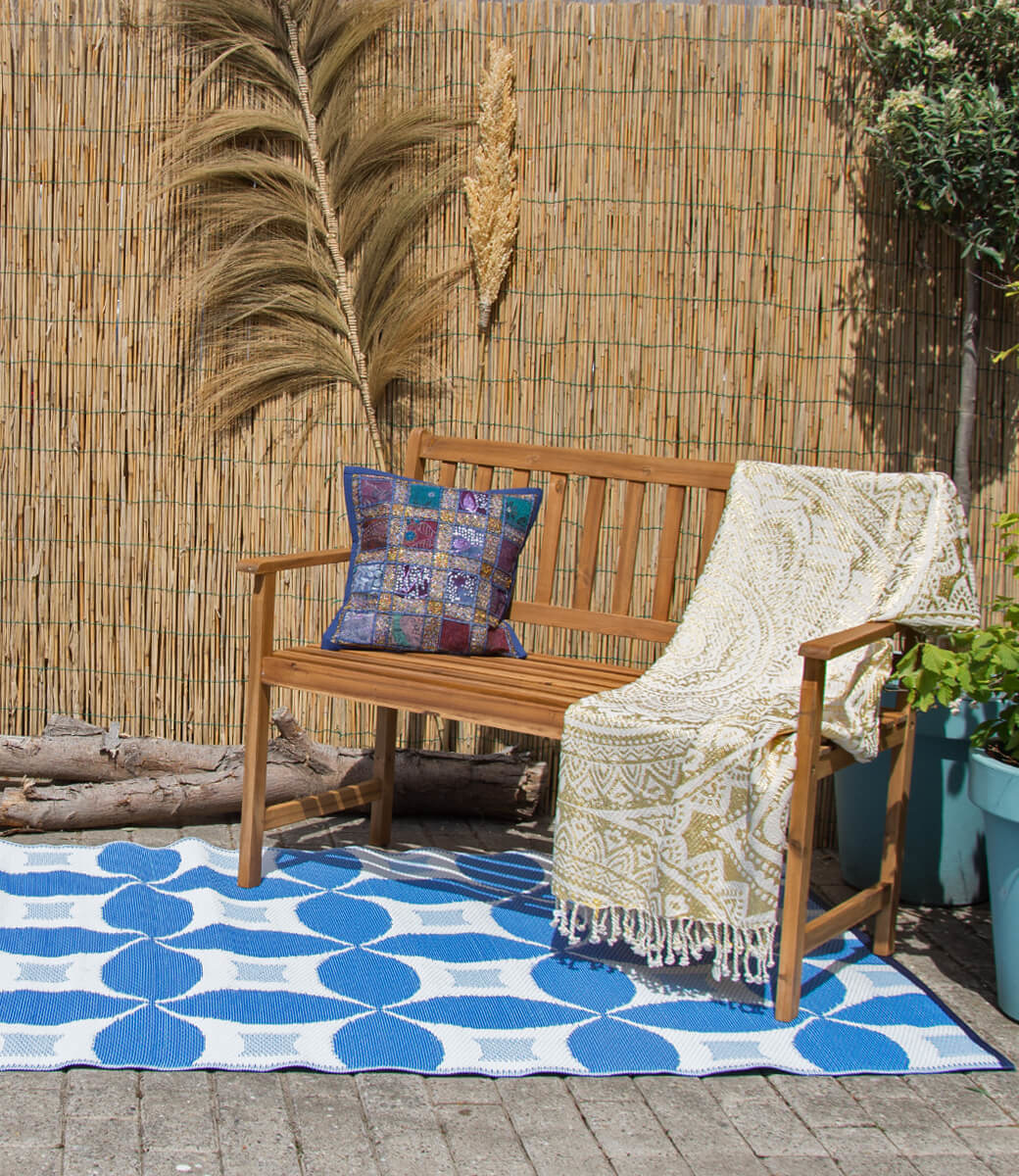 Wonder Rugs Blauer Außenteppich mit Kreisen