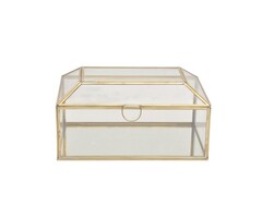 Messing-Aufbewahrungsbox mit Glas