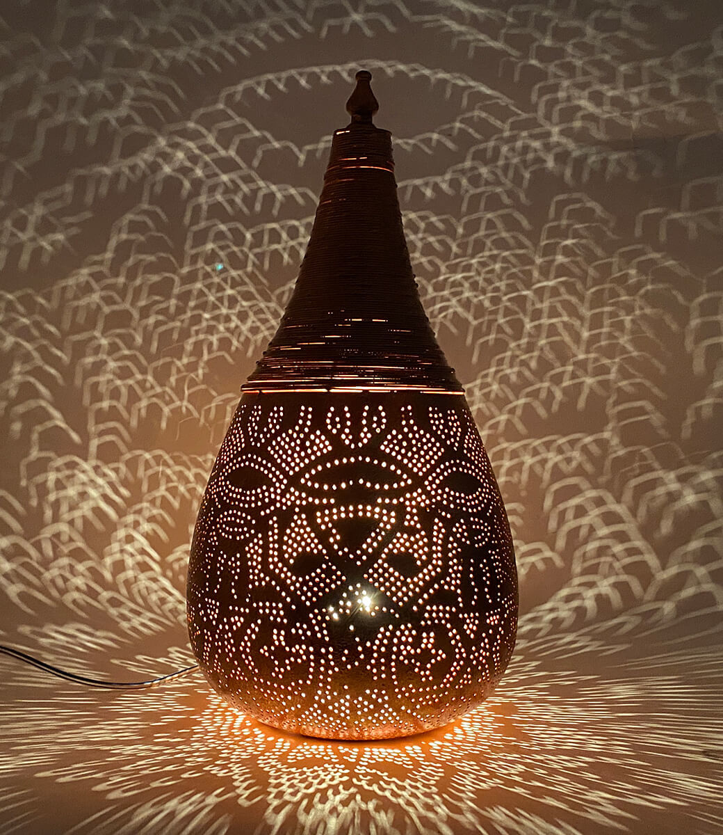 Orientalische Tischlampe Kupfer