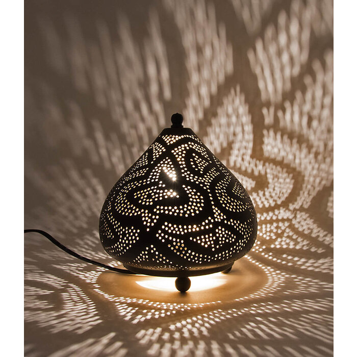 Schwarze orientalische Tischlampe