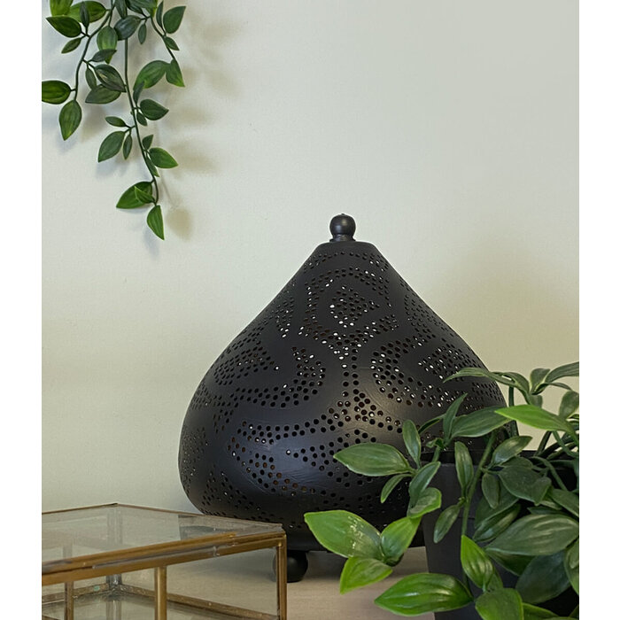 Schwarze orientalische Tischlampe