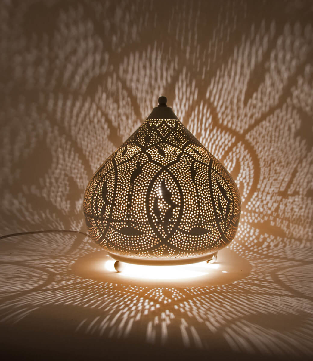 Silberner orientalischer Tischlampe