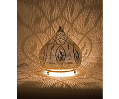 Tischlampe in Weiß mit Gold