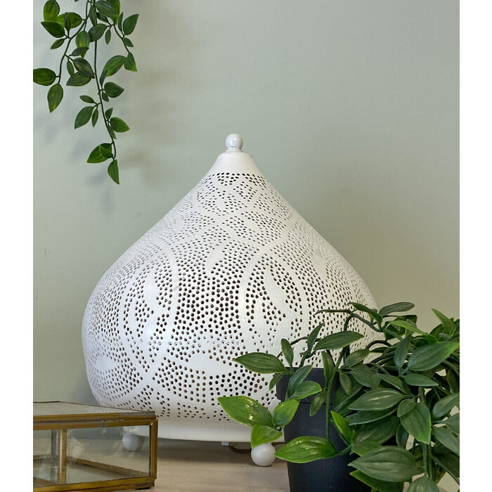 Tischlampe in Weiß mit Gold