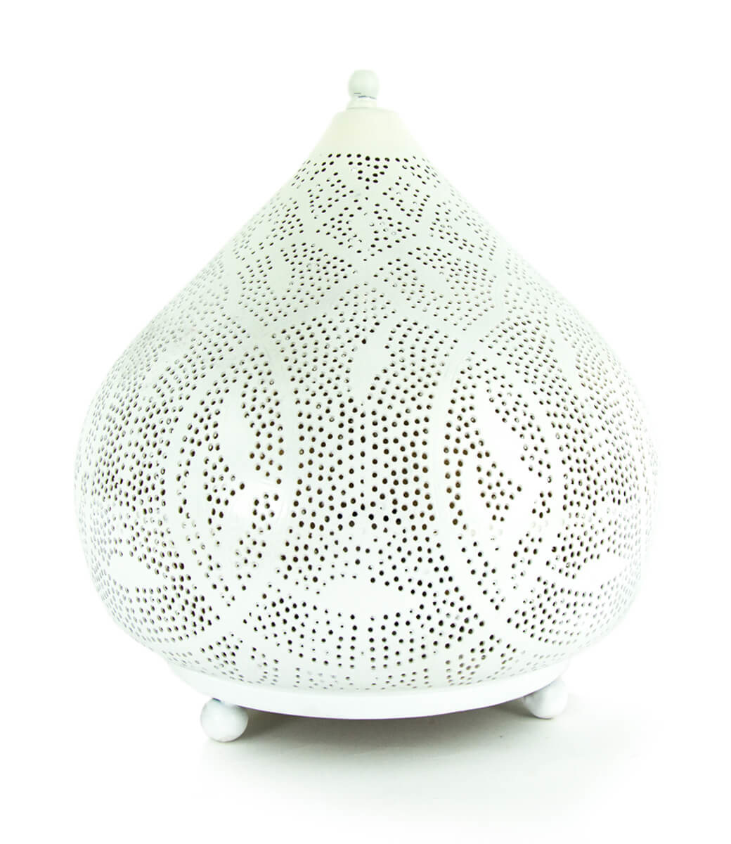 Tischlampe in Weiß mit Gold