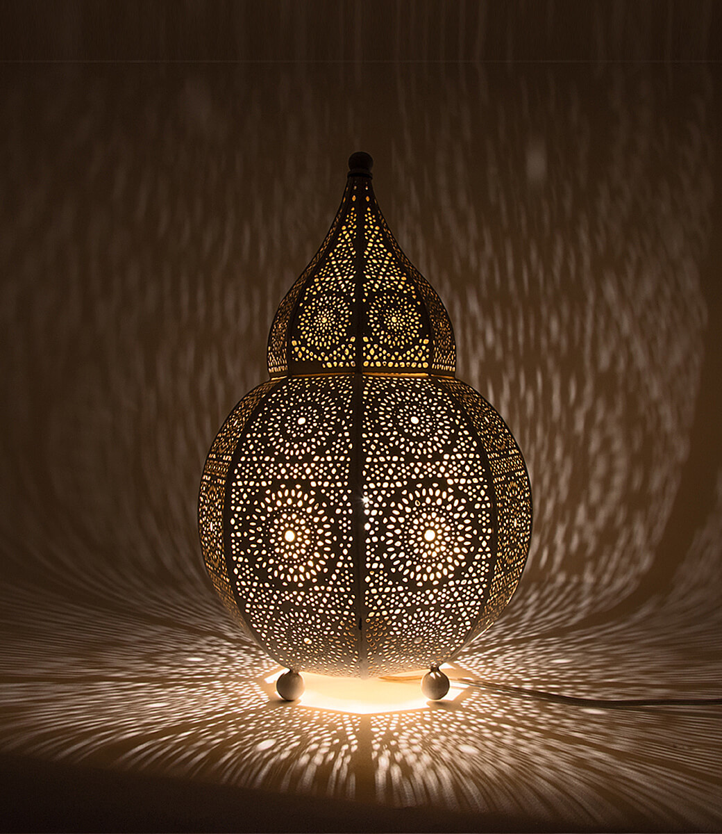 1001-Nacht-Tischlampe in Weiß