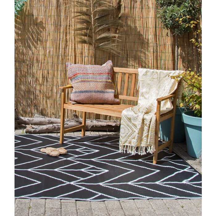 Wonder Rugs Beni Ouarain Schwarz Weiß outdoor teppich