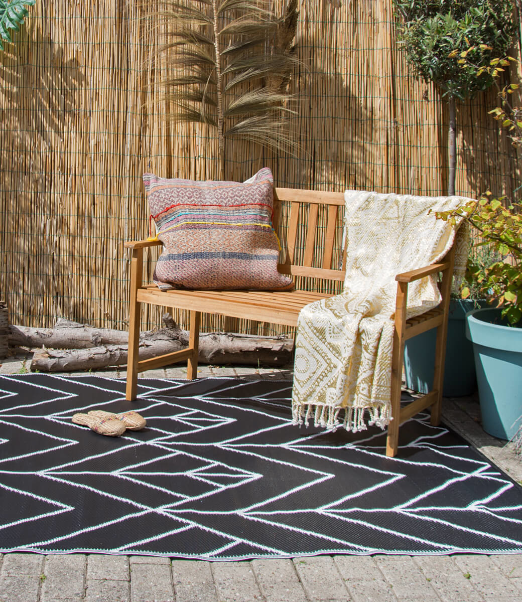 Wonder Rugs Beni Ouarain Schwarz Weiß outdoor teppich