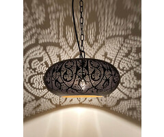 Kleine schwarze UFO-Hängelampe