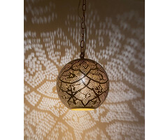 Globe-Hängelampe in Schwarz und Gold