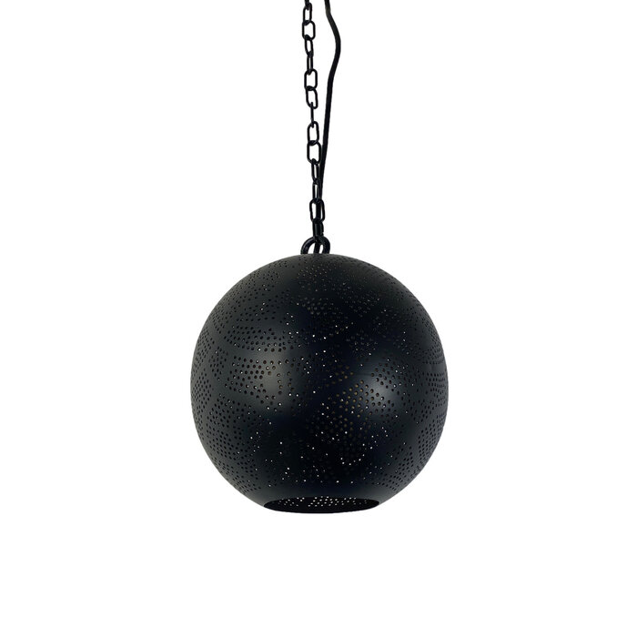 Globe-Hängelampe in Schwarz und Gold