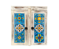 Weißes orientalisches Badezimmerschränkchen