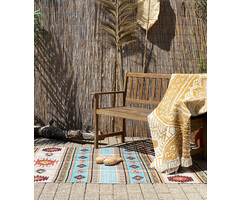 Wonder Rugs Kelim Outdoor Teppich Türkis