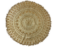 Wonder Rugs Rundes Jute-Goldteppich