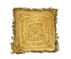 Jute-Kissen mit Fransen