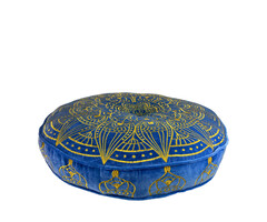 Velours Bodenkissen in Blau
