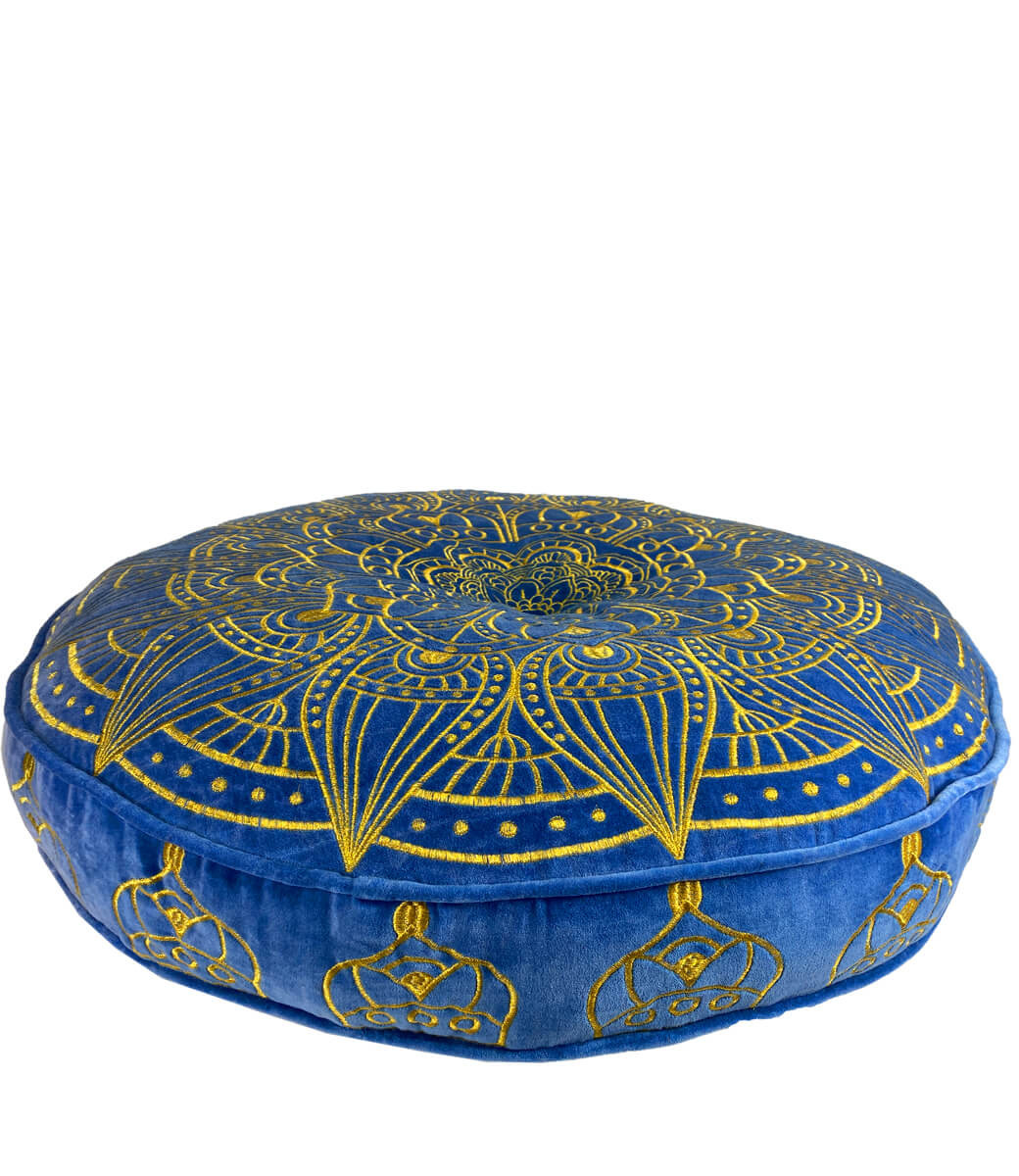 Velours Bodenkissen in Blau