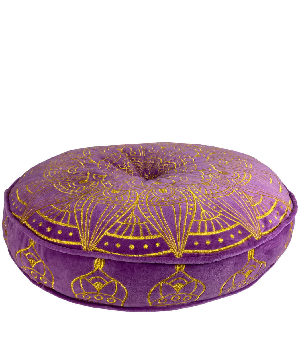 Samt-Velours Bodenkissen in Lila