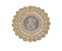 Jute rundes Kelim-Teppich