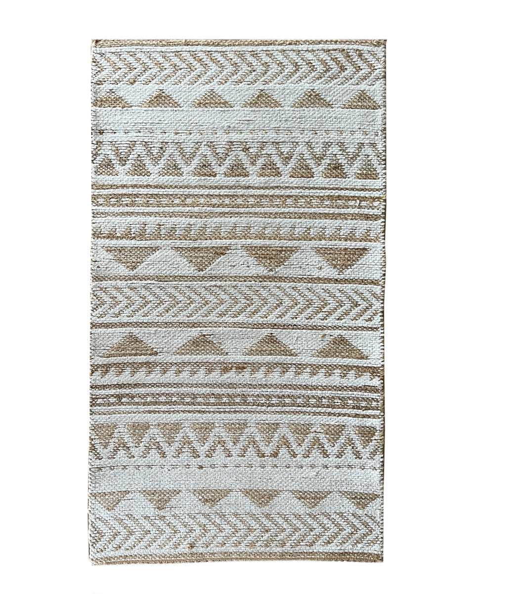 Wonder Rugs Jute-Teppich in Weiß-Naturfarben