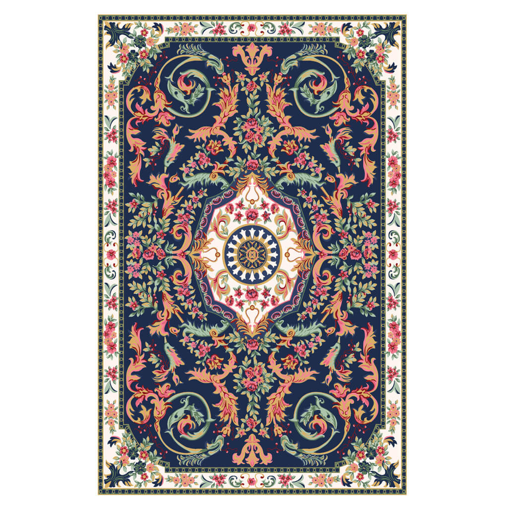 Wonder Rugs Outdoor Teppich Lily dunkelblau