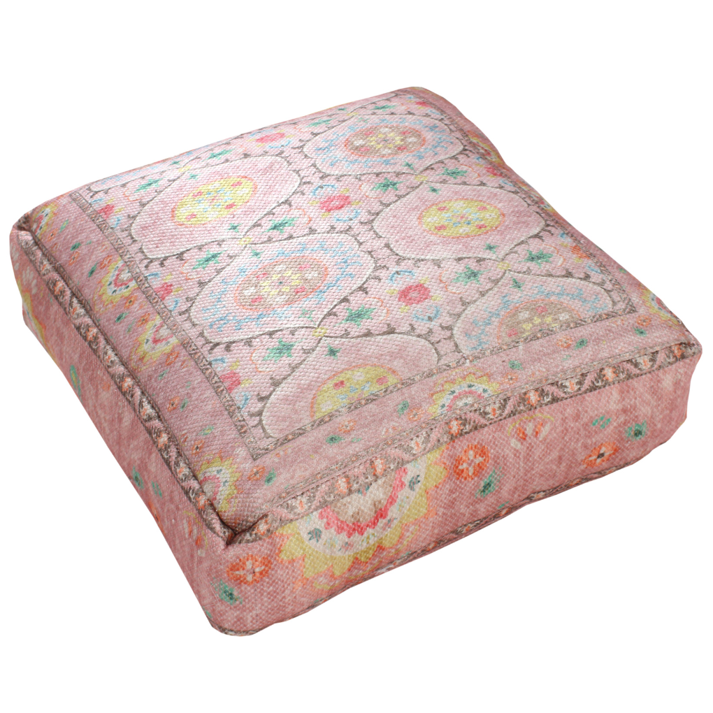 Rosa Pouf aus PET mit Miracle-Druck