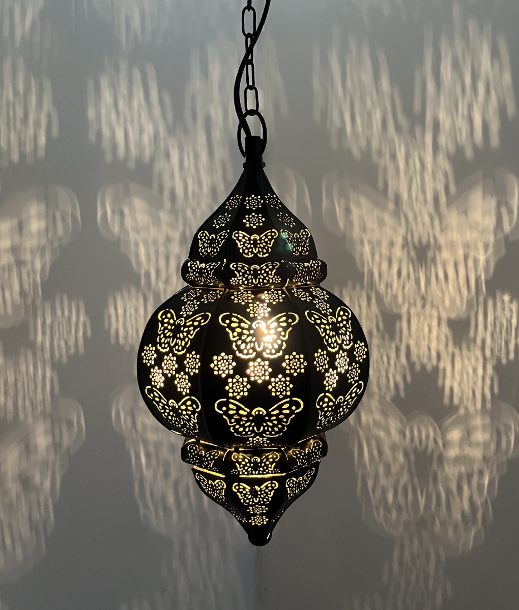 Hängelampe schwarz/gold