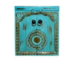 Badezimmerschrank Blume Türkis