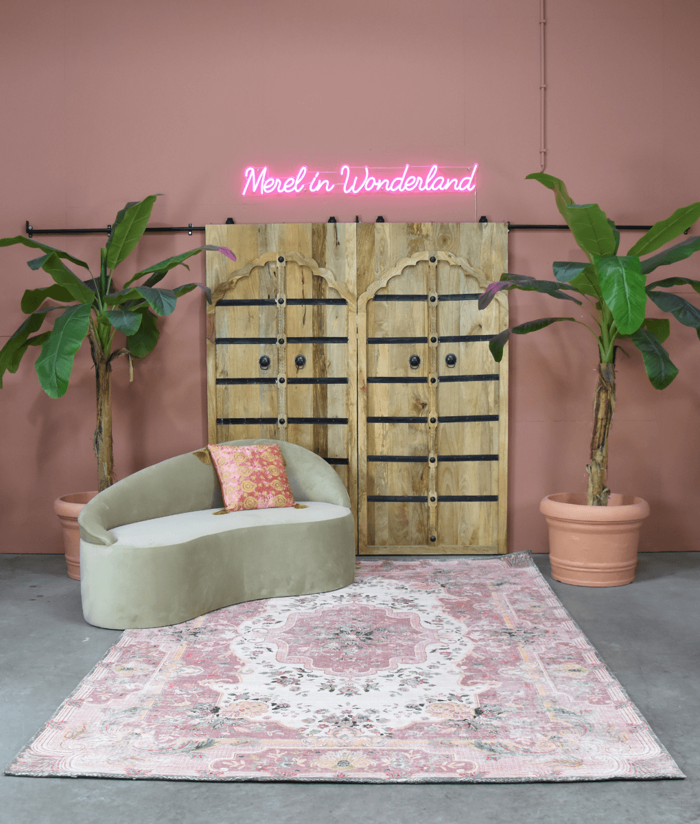 Wonder Rugs Vintage Rosenkelim rosa