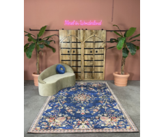 Wonder Rugs Rosen Kelim Teppich blau