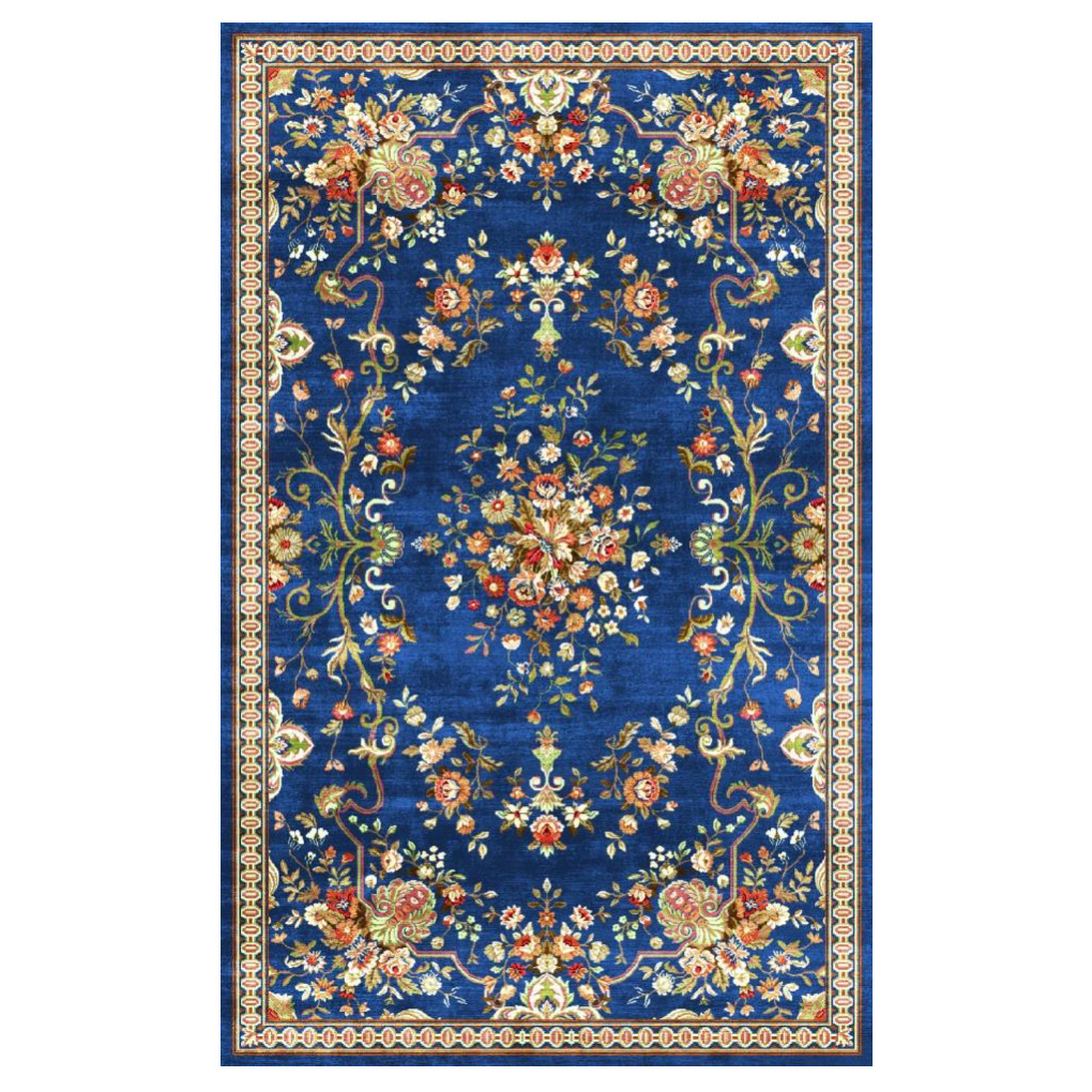Wonder Rugs Rosen Kelim Teppich blau