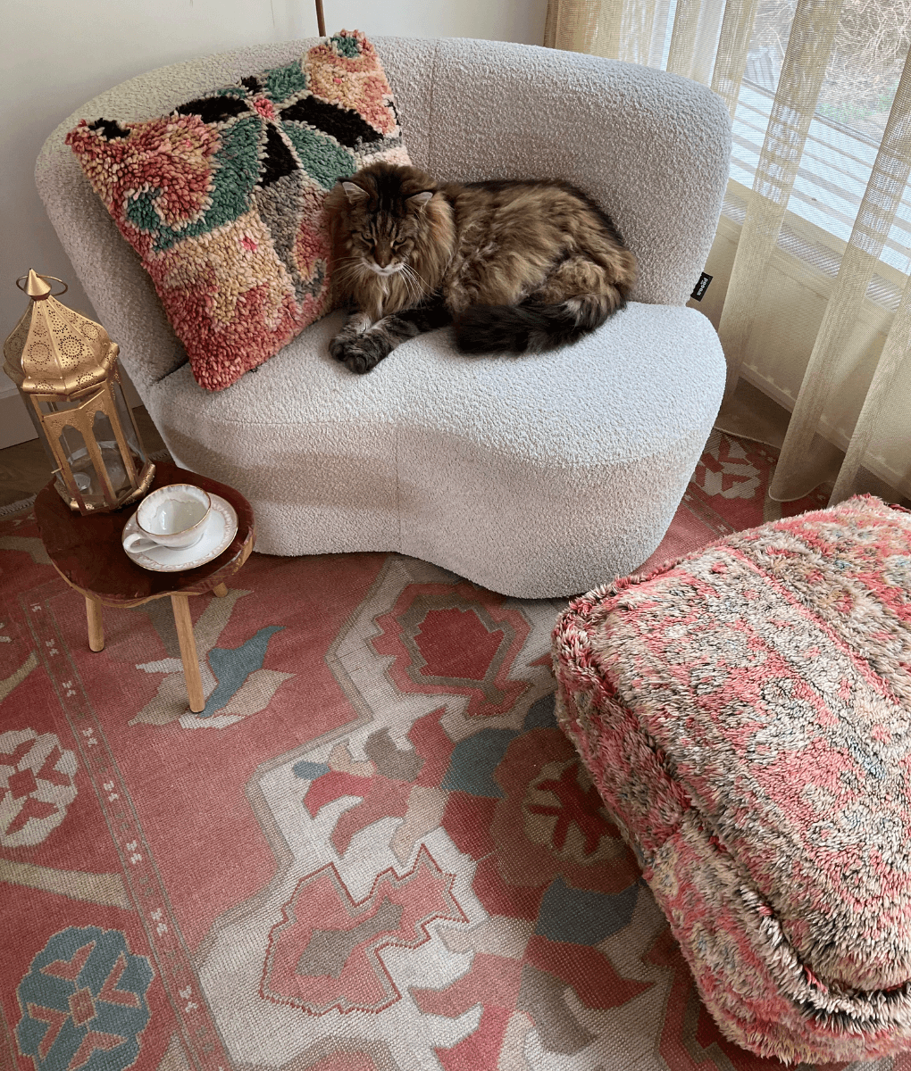 Vintage Teppich rosa 170x230cm.