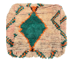 Marokkanischer Pouf in Orange und Grün