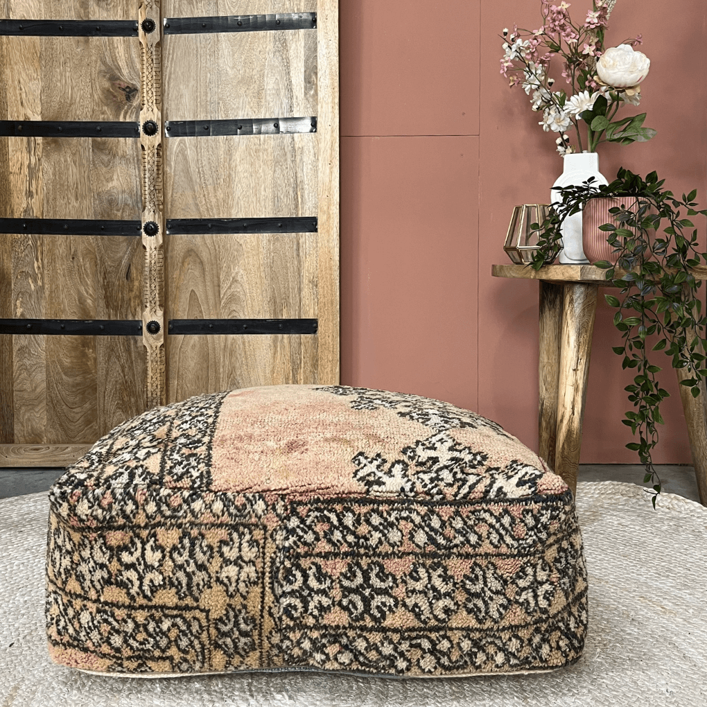 Marokkanischer Pouf in Schwarz