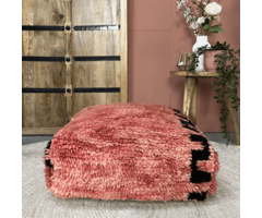Berber-Pouf in Rosa und Schwarz