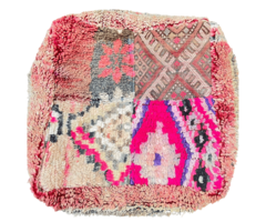 Marokkanischer Pouf in Rosa