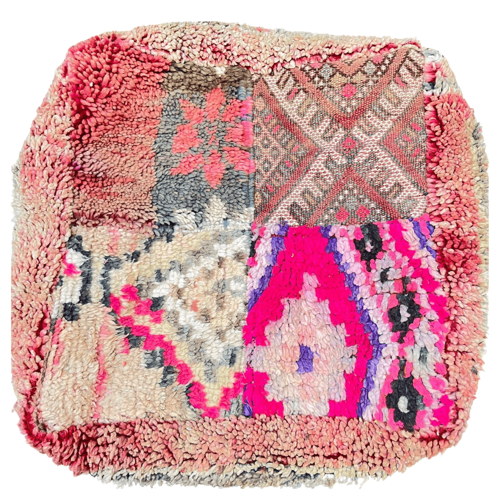Marokkanischer Pouf in Rosa
