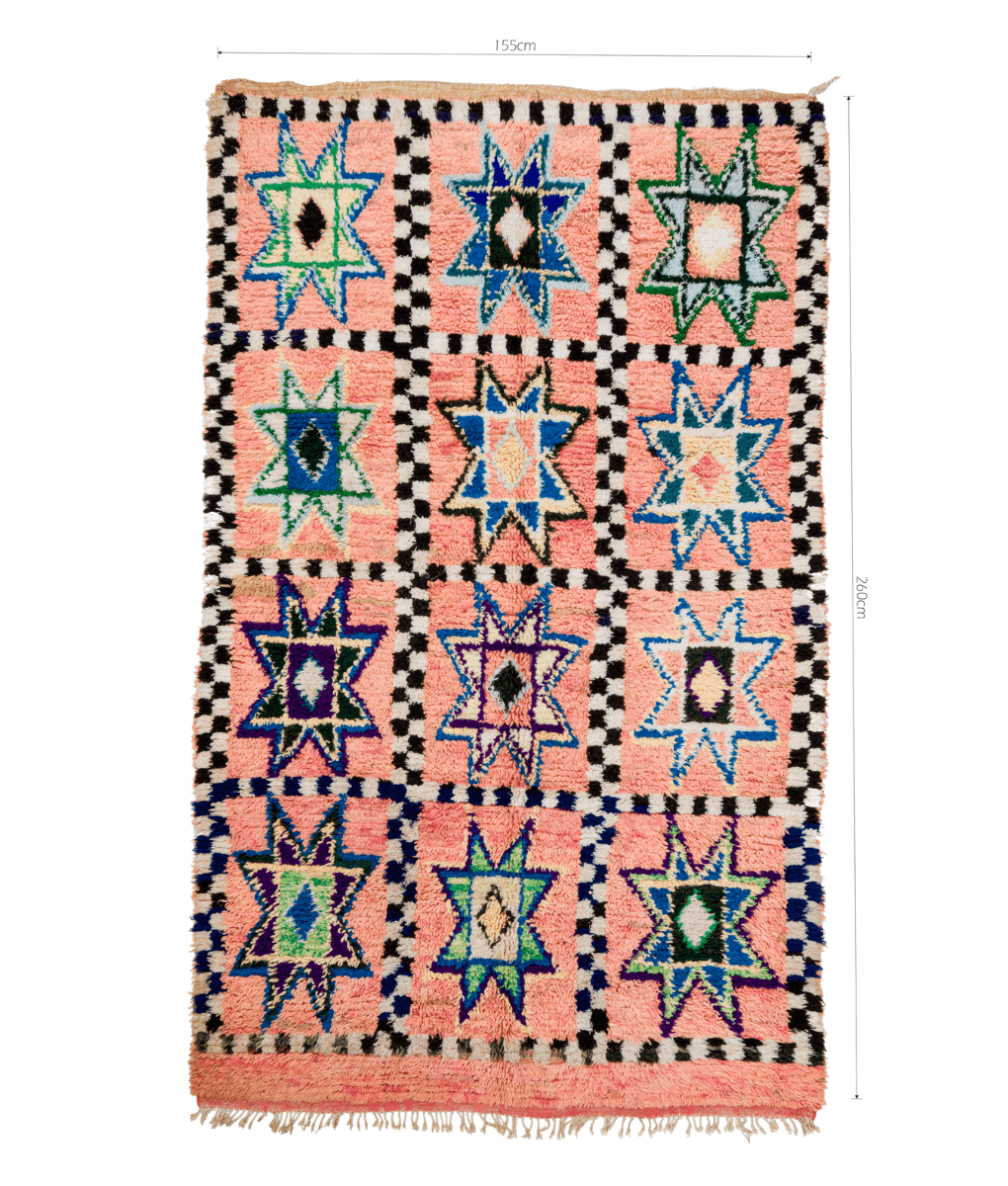 Marokkanischer Teppich Stern 155 x 260 cm