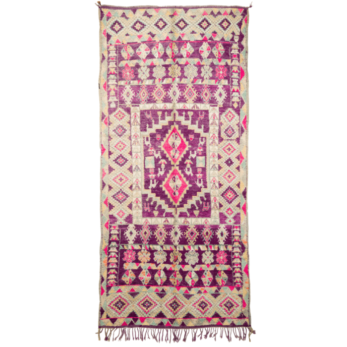 Marokkanischer Beni Mguild-Teppich Purple – 180 x 395 cm