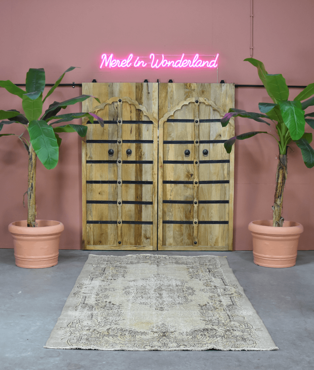 Vintage Teppich 152x268cm in Creme