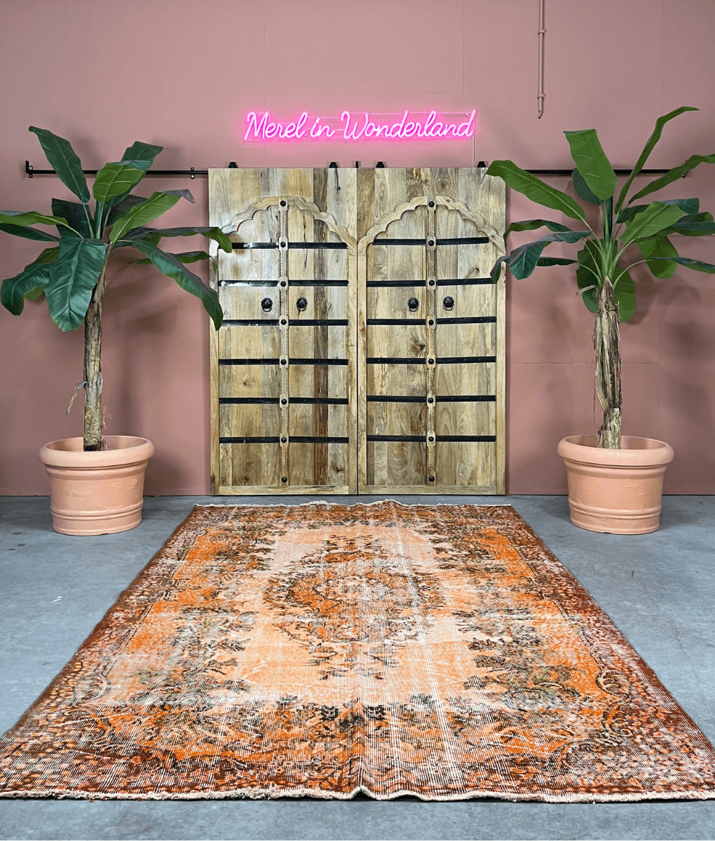 Vintage Teppich 187x295cm Orange