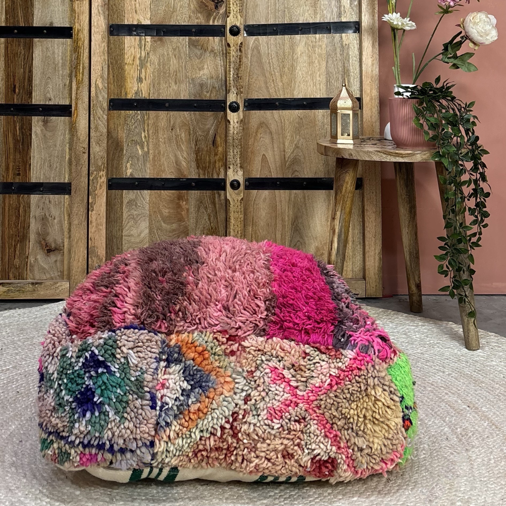 Marokkanischer Pouf in bunten Farben