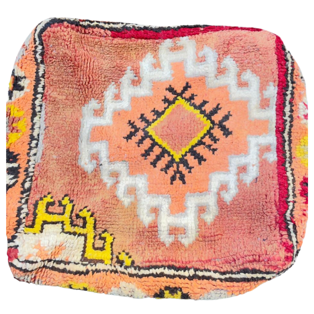 Marokkanischer Pouf mit Rautenmuster