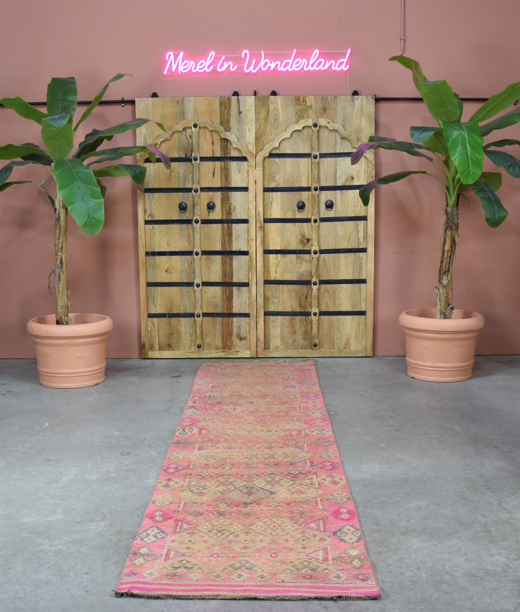 Vintage Läufer 85x360 cm in Rosa