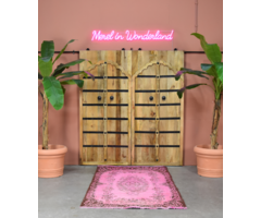 Vintage Teppich 120x208 cm in Dunkelrosa