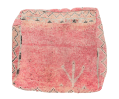Marokkanischer Pouf in Pastellrosa